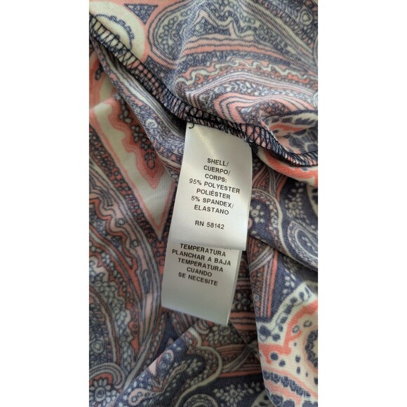 London Times Maxi Dress Paisley Sleeveless Coral Slits Artsy Boho Stretch Sz 10 - Picture 5 of 9